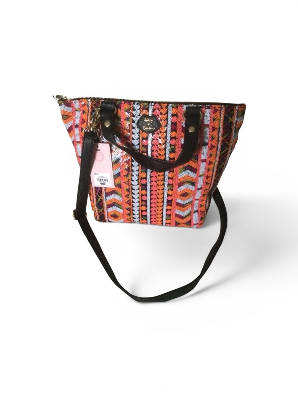Juicy Couture BOHO Tribal-Print Tote Bag with Black Handles